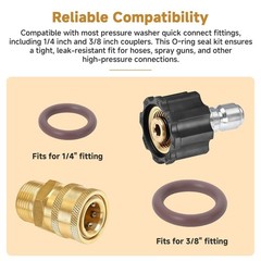 24pcs FKM O-Ring Seal Kit Compatible with 1/4″ & 3/8″ Pressure Washer Brown