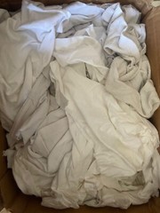10 lb box – White Knit Cotton T-Shirt Cleaning Rags New – Can Dispense from Box