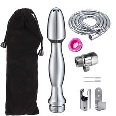 Shower Douche Enema Kit,7 Holes Deep Cleaning 59 Inch, Silver
