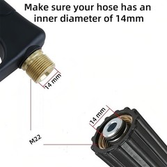 29FT Pressure Washer Hose 1/4” M22-14mm 3200PSI Kink Resistant Replacement Hose