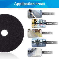 3M Black Stripper Pad 7200, 17 In, 5/Case
