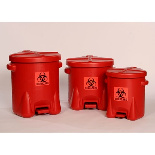 Eagle 947BIO Biohazardous Waste Can 14 Gallon Red Polyethylene Foot Lever