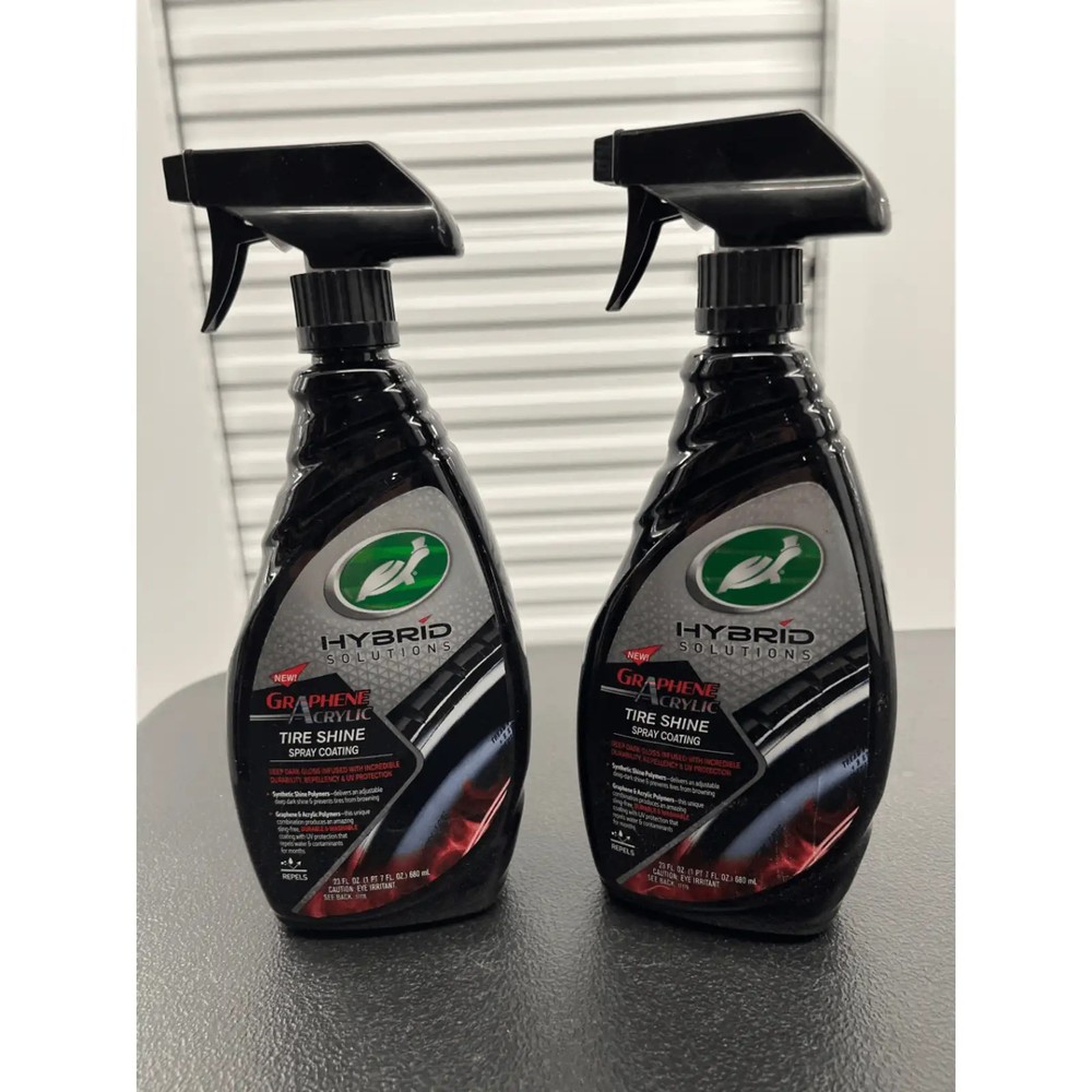 2x Hybrid Solutions Tire Shine Graphene Acrylic Turtle Wax Spray Coating 23 Oz