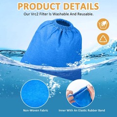 3 pcs Cloth Filter Bag for Armor All AA256 AA255 2.5 Gallon Shop VAC Blue
