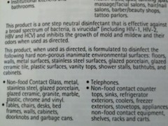 Hospital grade Disinfectant 1/2 Gal Makes 32 Gallons see pics Label Information
