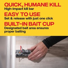 Victor Power-Kill Humane Mouse Traps M393SSR – 6 Easy Set, 6 Traps, Gray