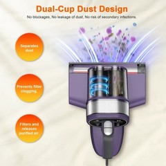 UVC001 Corded Hand Vacuum 0.5L Bagless HEPA UV-C Light LED Display