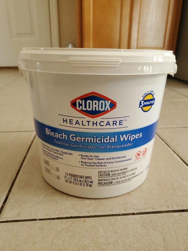 Clorox Bleach Germicidal Disinfectant Wipes, 110ct, 12″X12″