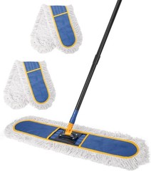 24″ Commercial Dust Mop for Floor dust mop+2 pad, Blue Yellow