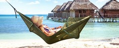 Camping Hammock with Mosquito Net, Lightweight Portable Double & Single Hammock