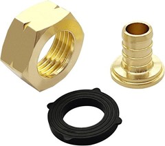 2PCS Brass 1/2″ PEX Barb to 3/4″ GHT Female Garden Hose End Connector