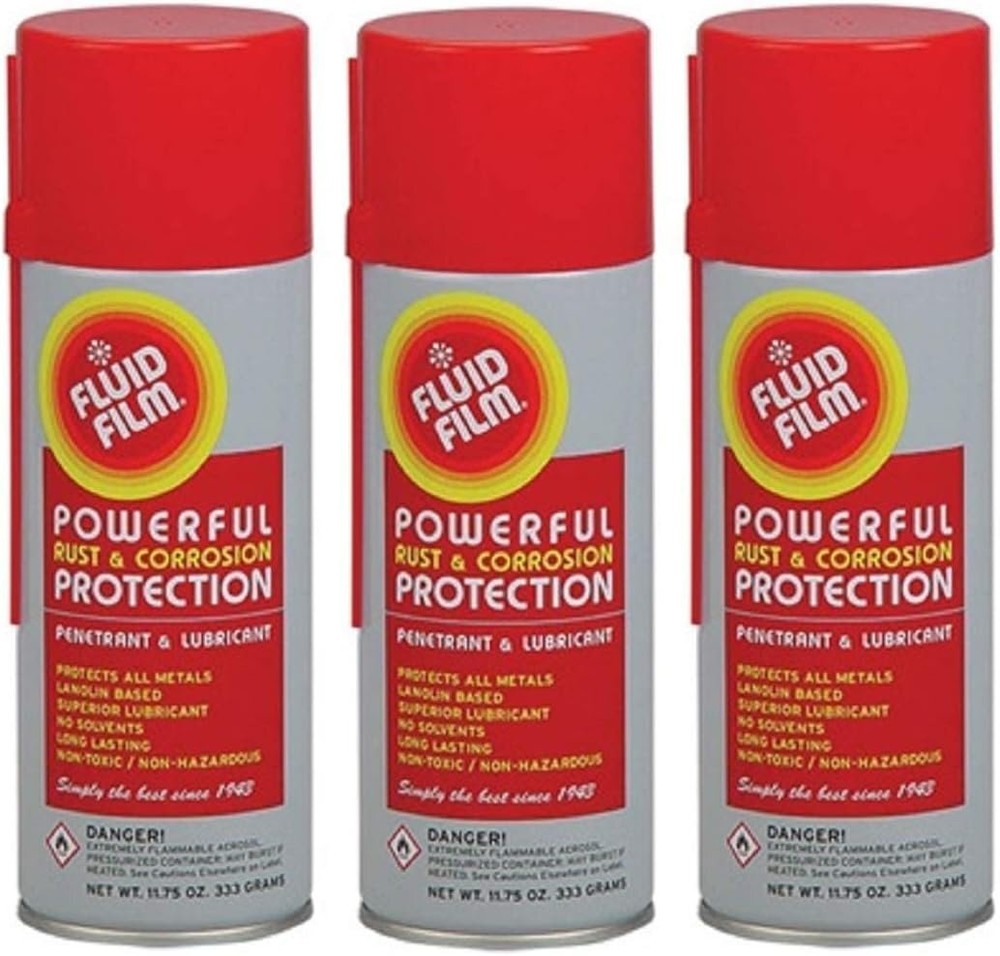 Fluid Film (3 Aerosol Cans) Rust & Corrosion Protection; Metal Surface…