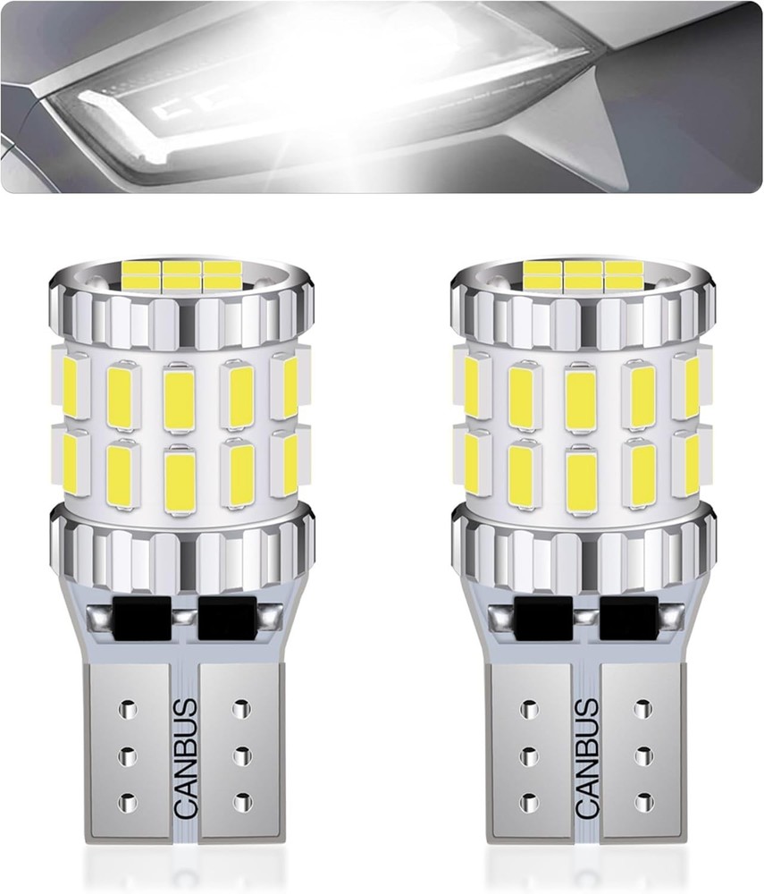 2PCS 194 LED Bulb White Super Bright Canbus 3014 30SMD W5W T10, for 12V License