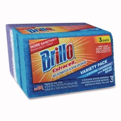 Brillo 21035 Estracell 4.5″ x 2.75″ Scrub Sponge – Blue/Purple/White (8/CT) New