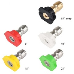 5 Pack Pressure Washer Spray 0.25 inches, red, yellow, green, white, black