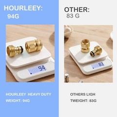Hourleey Garden Hose Quick Connector, Solid Brass 3/4 Style 1 – 6 Set, Gold