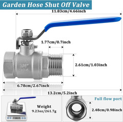 Garden Hose Shut Off Valve Full Flow Water 3/4″GHT valve