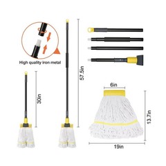 KeFanta Commercial Mop Heavy Duty Industrial Mop with Long Handle,60″ Looped-…