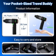 GcdPai Handheld Car Vacuum Cordless 20000PA Powerful Small Portable Black
