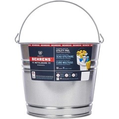 Behrens 1210GS Gray Galvanized Steel Recyclable Round Pail 10 qt.