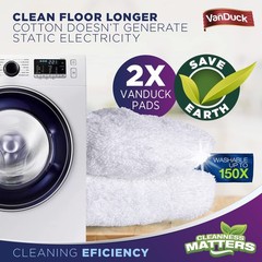 VanDuck 100% Cotton Pad Terry Cloth Mop Refills 15×8 inch 4 Count (Pack of 1)