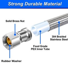 Dishwasher Installation Kit – 6 FT Stainless Steel 6 FT, Silver