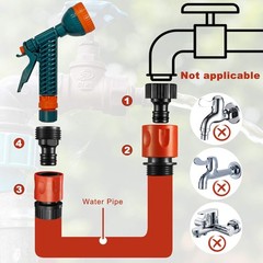 16 Pieces Garden Hose Quick Connector 3/4 Inch Plastic inch, Red, Black