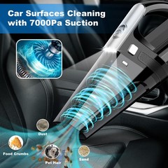 DRECELL Car Vacuum, Portable Vacuum Cleaner with 7000PA Suction, DC Black