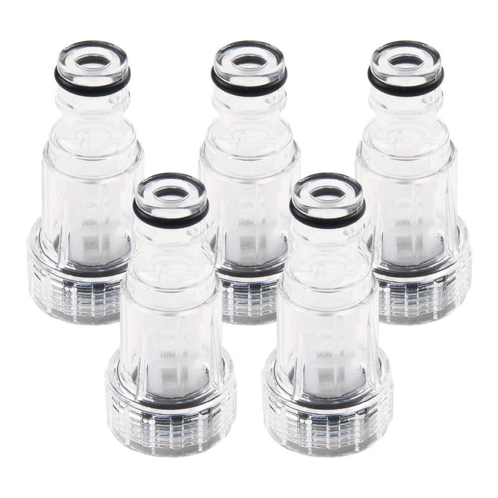 5pcs Pressure Washer Transparent Plastic Water Inlet Filter Replacement Tool New