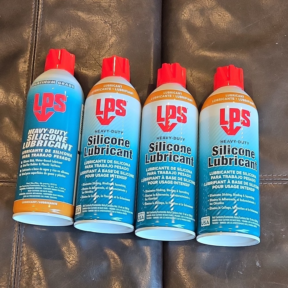 4 pk LPS Heavy-Duty Silicone Lubricant Aerosol 13 oz Rubber Plastic Valves Gears