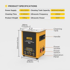 Ultrasonic Cleaning Machine Cleaner For Car Fuel Injector Jewelry W/ 1600ml Tank
