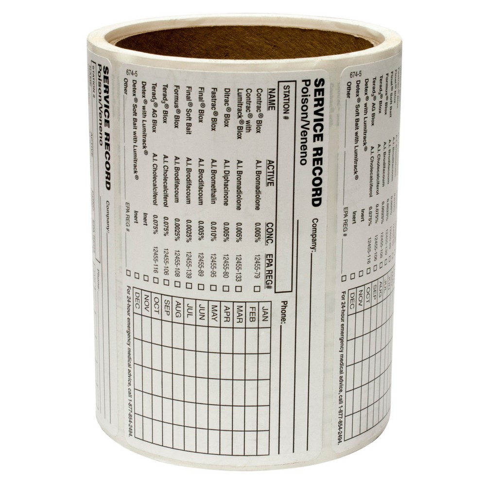 Protecta Baiting Station Service Labels ( Roll of 100 ) Baiting Station Labels