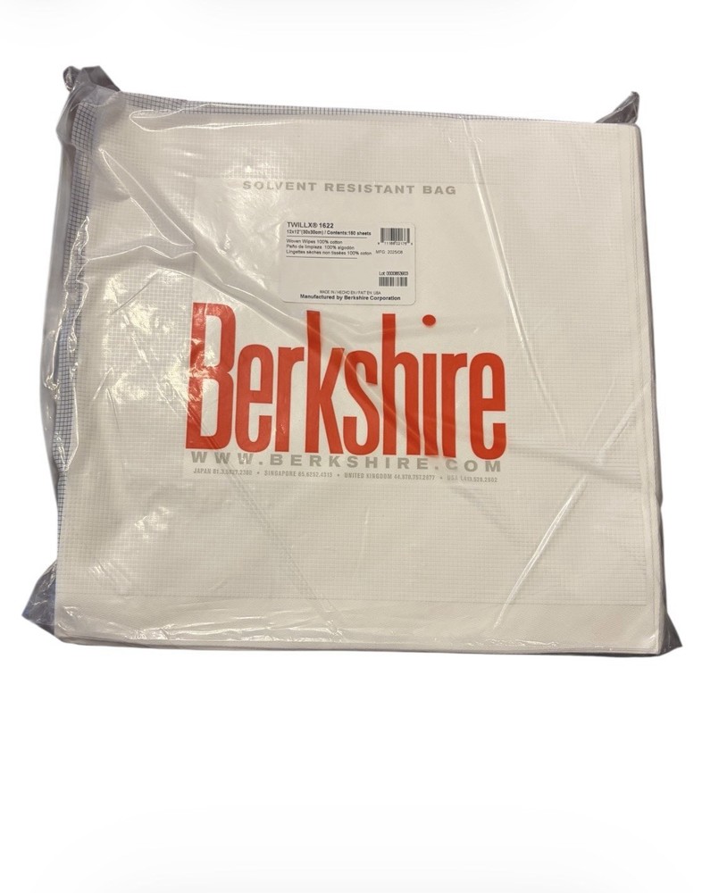 Berkshire 1622 Woven Cotton Cleanroom Wipes 12” x 12” 150 pcs. NWT