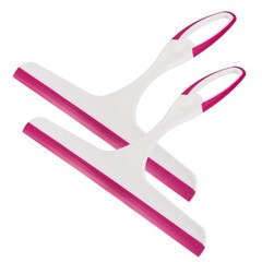 2Pcs Shower Squeegee Glass Wiper with Hanging Hole Red
