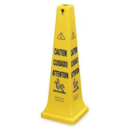 Rubbermaid Commercial Fg627600yel Safety Cone, 36 In H, 12 1/4 In W, Hdpe,
