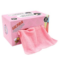 kickleen Microfiber Cleaning Cloth, Lint-Free Shop Towels Small, Pink