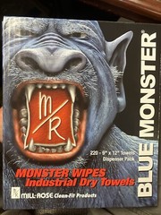 Blue Monster #77100 9″ x 12″ Industrial Dry Towels 220 Towels In Dispenser Pack