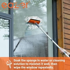 Eazer 46 Professional Window Cleaner Tool 2-In-1 Rotatable Squeegee For Window
