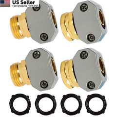 Hourleey Garden Hose Repair Kit, 2 Sets Aluminum Alloy 2 Set, Silver, Gold