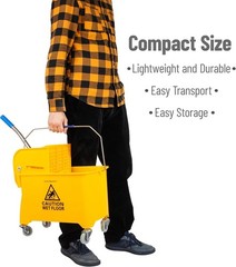 Compact 5.5 Gallon Mop Bucket with Non-Marking Wheels for Effortless Cleaning