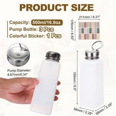 3Pcs 500ml/16.9oz Solvent Alcohol Dispenser for Acetone Cleanser, White