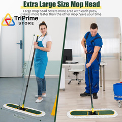 24″ Commercial Dust Mop for Floor Cleaning, Heavy Duty Large mop, Green
