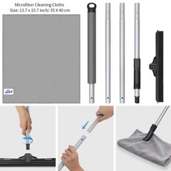 MR.SIGA Pet Hair Removal Rubber Broom with Built in 12.6*2.1*62 in, Black
