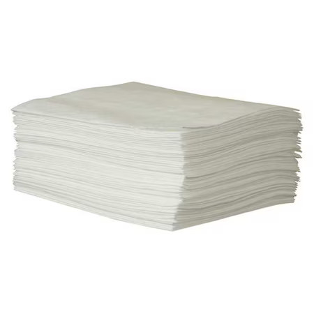 Condor 35Zr10 Sorbent Pad, 13 Gal, 15 In X 19 In, Oil, White, Polypropylene