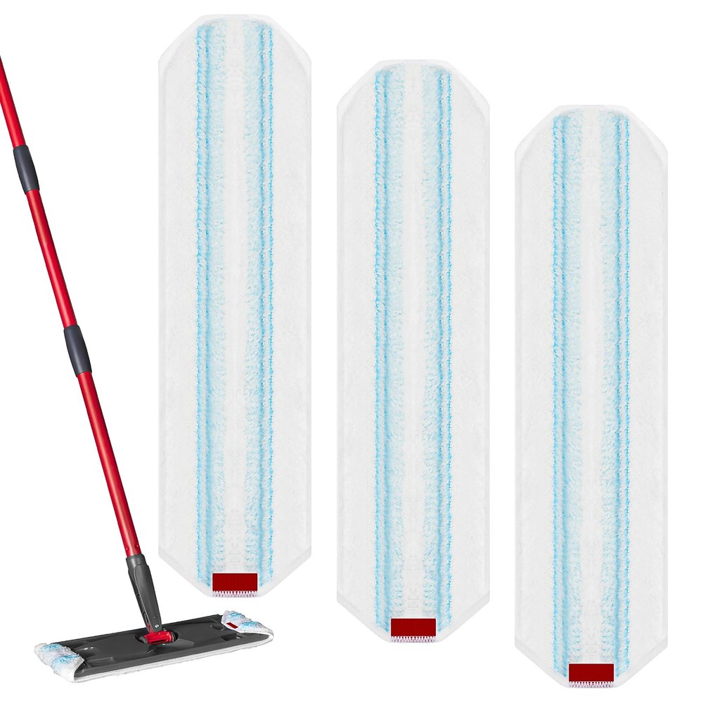 3 Pack Replacement Mop Pads for O-Cedar H2prO Flat System, 3 Pcs, White