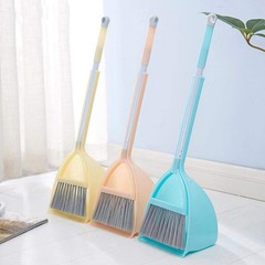 Xifando Mini Broom with Dustpan for Kids,Little 2 Piece Set, Light Blue