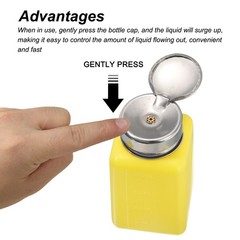 6.8Oz/200ml Alcohol Push Down Pump Dispenser Plastic Bottle Press, 4Pcs