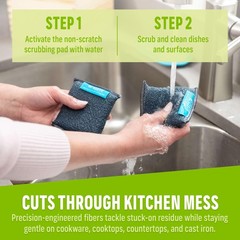 E-Cloth Non-Scratch Scrubbing Pads – Microfiber New Version, Gray – 2 Pack
