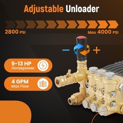High Pressure Washing Pump 4000PSI 4.4GPM 1″ for Honda GX340/390/270 RSV4G40