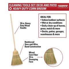 Harper 37518100 Deck/Patio Cleaning Set 60 In. Handle Deck Brush Heavy Duty